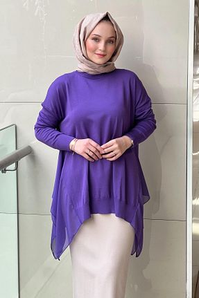 تونیک بنفش زنانه بافتنی Ghisa - کد 919853958