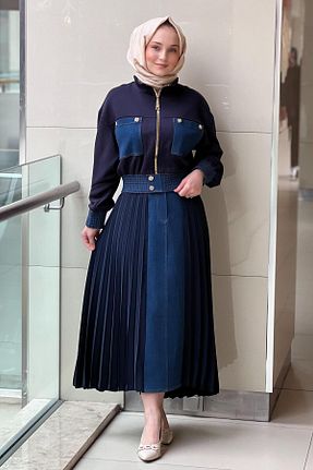 ست بالاتنه و پائین تنه سرمه ای زنانه بافتنی Missemramiss - کد 928951054