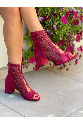 صندل زرشکی زنانه پاشنه ضخیم BERFONA - کد 935997246