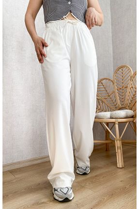 شلوار سفید زنانه پارچه biumi butik - کد 932776534
