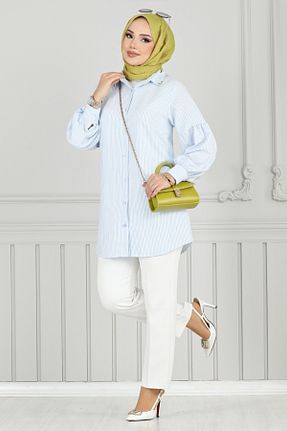 پیراهن حجاب آبی زنانه رگولار ModaMerve - کد 936229589