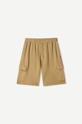 شلوارک و برمودا قهوه ای مردانه Straight Bershka - کد 936229315