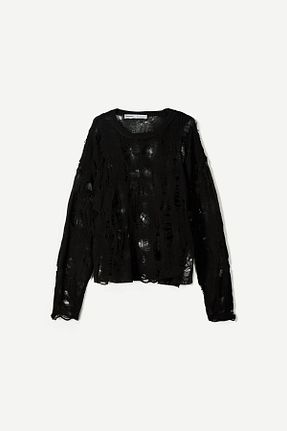 پلیور مشکی مردانه ساده Bershka - کد 936180231