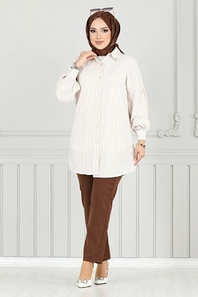 پیراهن حجاب نباتی زنانه رگولار ModaMerve - کد 936180339