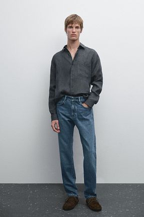 شلوار جین سرمه ای مردانه پاچه تنگ Massimo Dutti - کد 929859260