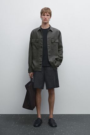 شلوارک و برمودا آبی مردانه Straight Massimo Dutti - کد 925932938