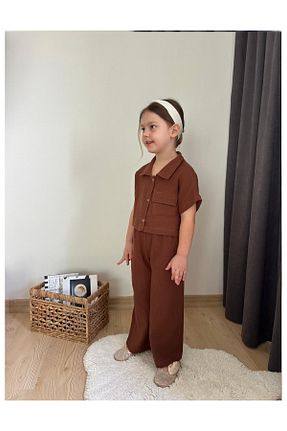 ست بالاتنه و پائین تنه قهوه ای بچه گانه بافتنی My Kids Wear - کد 936694012