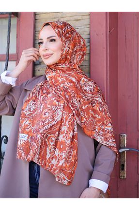 روسری نارنجی پنبه ای efdal şal eşarp - کد 936159336