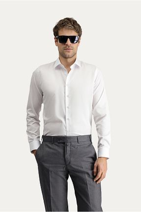 پیراهن سفید مردانه اسلیم فیت Kiğılı - کد 936190597