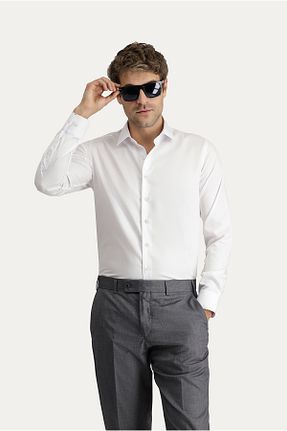 پیراهن سفید مردانه اسلیم فیت Kiğılı - کد 936190597