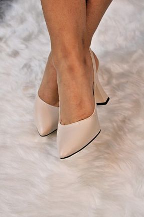 کفش پاشنه بلند کلاسیک بژ زنانه چرم مصنوعی mybellashoes - کد 936193129