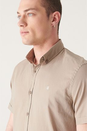 پیراهن بژ مردانه رگولار Avva - کد 286308776