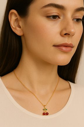 گردنبند استیل ( فولاد ) قرمز زنانه استیل (فولاد) glanssieraad - کد 936194130