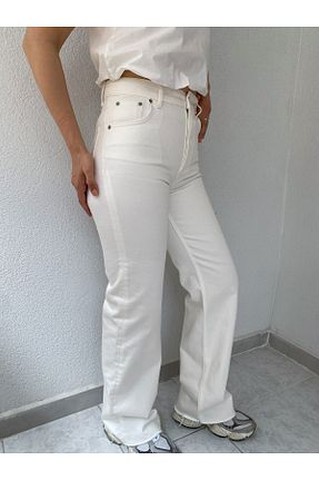 شلوار جین سفید زنانه پاچه لوله تفنگی biumi butik - کد 936194757