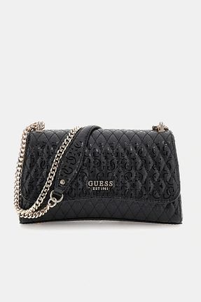 کیف دوشی مشکی زنانه پلی اورتان Guess - کد 905844286
