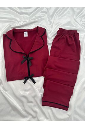 ست لباس راحتی زرشکی زنانه ساده Lena Homewears - کد 936246223