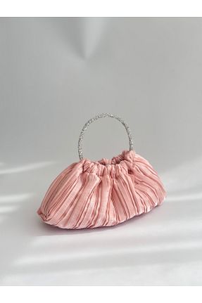 کیف مجلسی صورتی زنانه پارچه ای posst bag - کد 933415164