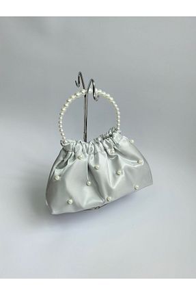 کیف پورتفوی و کلاچ طوسی زنانه پارچه ای posst bag - کد 933035093