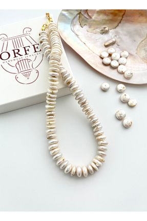 گردنبند مروارید سفید مروارید آب شیرین ORFE JEWELRY - کد 936214553