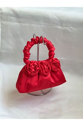 کیف پورتفوی و کلاچ قرمز زنانه پارچه ای posst bag - کد 932449571