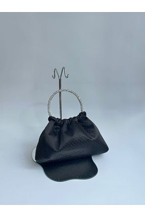 کیف پورتفوی و کلاچ مشکی زنانه پارچه ای posst bag - کد 932428684