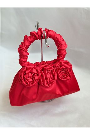 کیف پورتفوی و کلاچ قرمز زنانه پارچه ای posst bag - کد 932449571