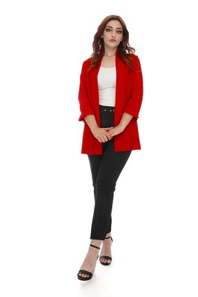کت بلیزر قرمز زنانه بافتنی VOGUEMET - کد 936229963