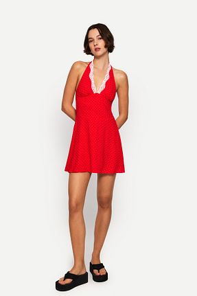 لباس قرمز زنانه بافتنی Bershka - کد 930508486