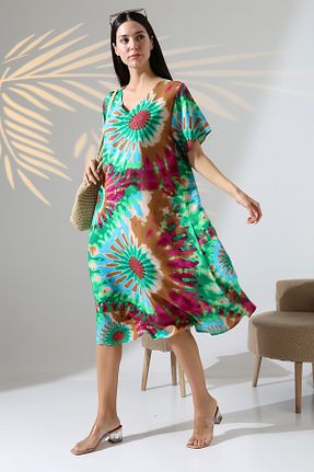 لباس سایز بزرگ رنگی زنانه ویسکون LİKAPA - کد 936150365