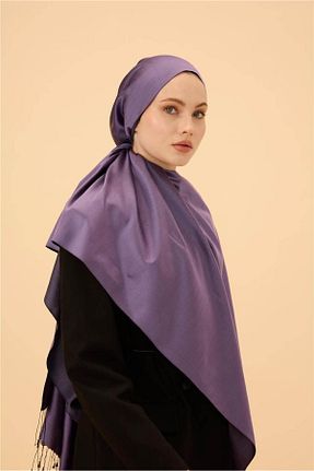 شال بنفش زنانه ابریشم İpekhan - کد 446575401