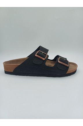 دمپائی مشکی مردانه چرم مصنوعی Slipper - کد 936249106