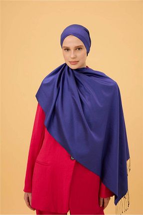 شال سرمه ای زنانه ابریشم İpekhan - کد 447003839