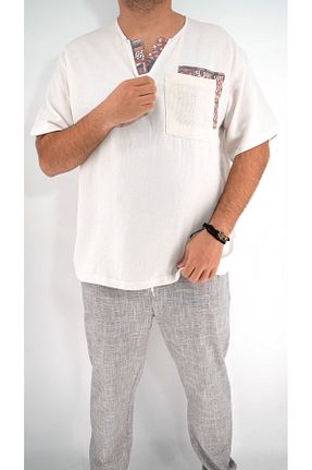 ست بالاتنه و پائین تنه سفید مردانه بافتنی MARESHAL - کد 849149913