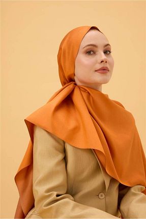 شال نارنجی زنانه ابریشم İpekhan - کد 446514543