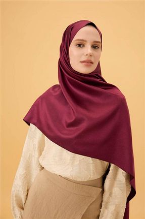 شال زرشکی زنانه ابریشم İpekhan - کد 446633982