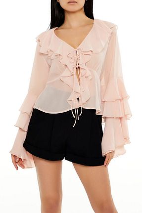 بلوز صورتی زنانه رگولار Forever 21 - کد 936261084