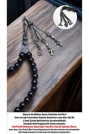 تسبیح طوسی سنگ طبیعی Satürn Silver Kuyumculuk - کد 917478800