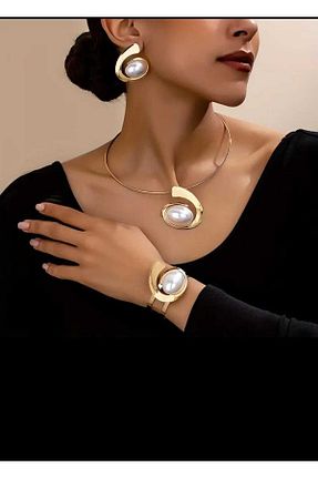 ست جواهر زرد زنانه روکش طلا beynaaksesuar - کد 923223689