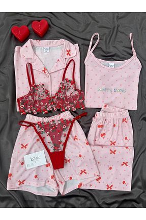 ست لباس راحتی صورتی زنانه ساده Lena Homewears - کد 936278253