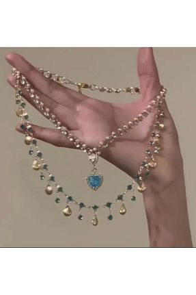 گردنبند جواهر آبی زنانه پوسته Atalis - کد 936290995