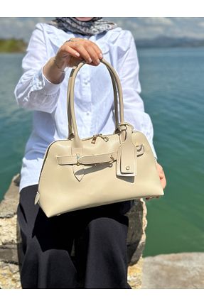 کیف دوشی بژ زنانه چرم مصنوعی MONA - کد 903367178