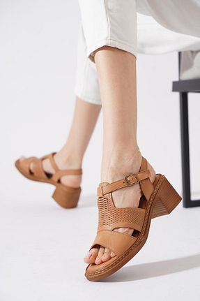 صندل قهوه ای زنانه پاشنه ضخیم Moda Pie - کد 812675227