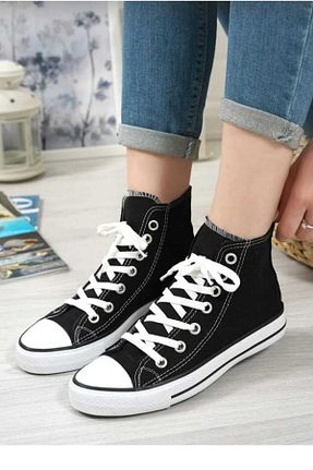 کفش اسنیکر مشکی زنانه بند دار KDY - کد 936464738