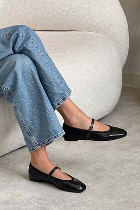 بابت مشکی زنانه چرم مصنوعی NİŞANTAŞI SHOES - کد 936215526