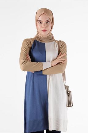 تونیک حجاب سرمه ای زنانه مخلوط ویسکون Alvina - کد 804207901