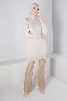 شلوار پارچه ای بژ زنانه بلند Alvina - کد 797081353