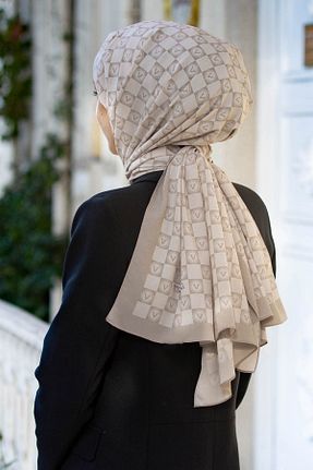شال بژ زنانه Medine İpeği Vissona - کد 387692714