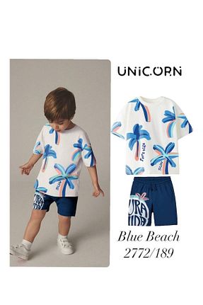 ست بالاتنه و پائین تنه آبی بچه گانه بافتنی 2kids2mom - کد 922943241