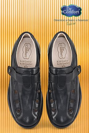 کفش کژوال مشکی مردانه چرم خالص Dr.Comfort - کد 935836013