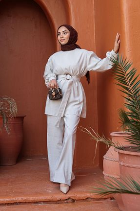 ست بالاتنه و پائین تنه نباتی زنانه بافتنی LOCCO - کد 936505576